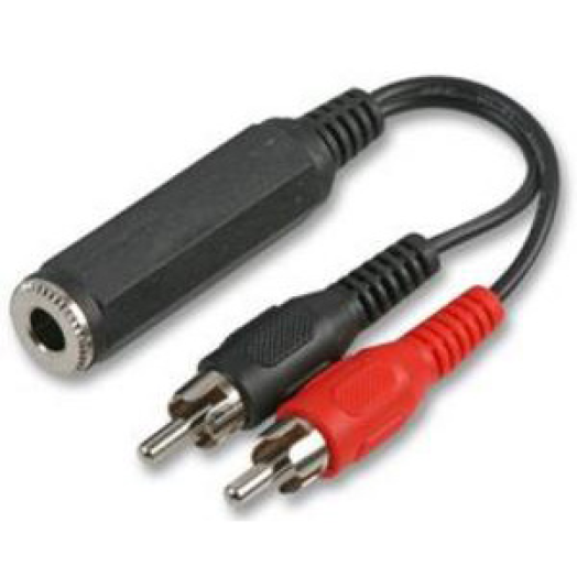 Valueline 2xRCA dugó 1xjack 3,5mm aljzat átalakító, 0,2m