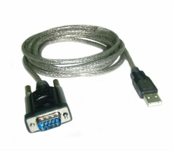 USB to RS-232 adapter kábel 0,35 m, ezüst-fekete