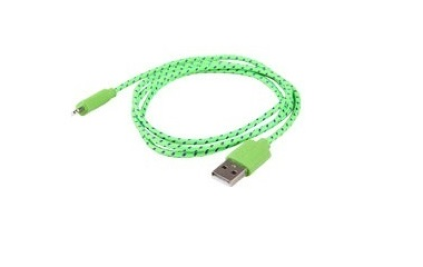 iTotal CM2390LG USB / micro textil borítású zöld kábel