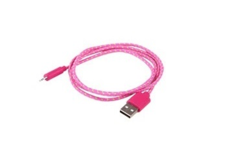 iTotal CM2390LPI USB / micro textil borítású pink kábel