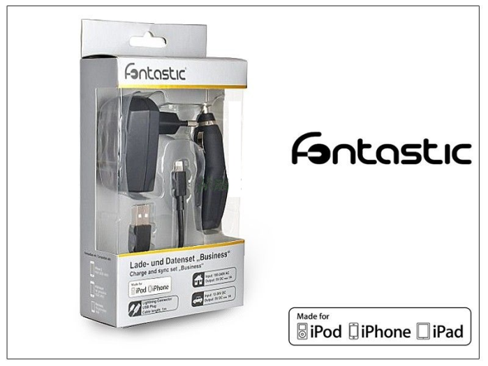 Fontastic iPhone 5 töltő szett fekete