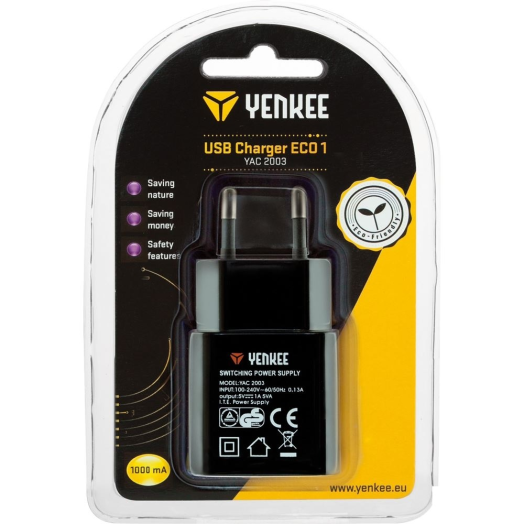 Yenkee YAC 2003 BK hálózati USB töltő