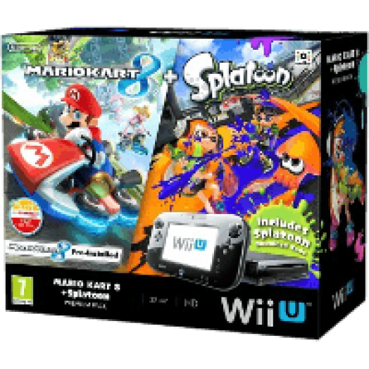 Wii U Premium csomag + Splatoon + Mario Kart 8 + New Super Mario Bors U + New Super Luigi U (Wii U)