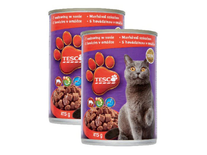 TESCO konzerv macskaeledel