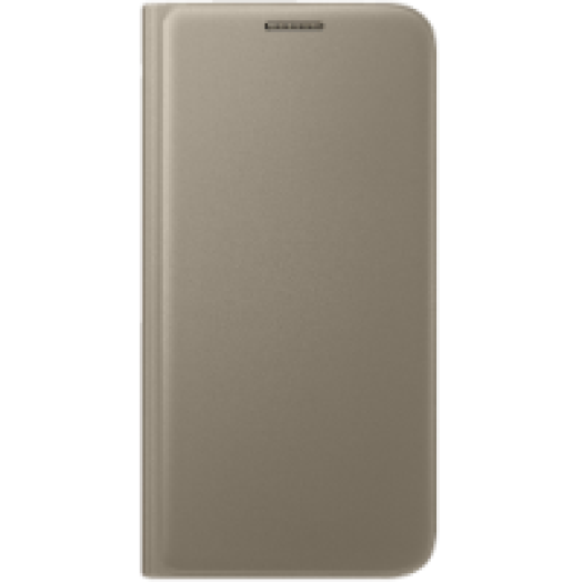 Galaxy S7 bőr book cover tok arany
