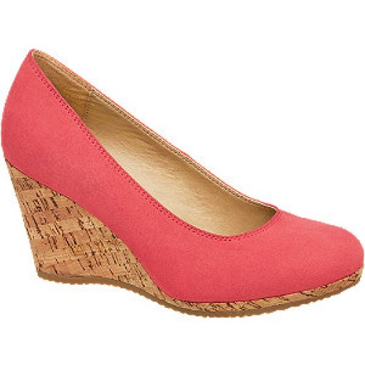 Korall színű éktalpú pumps