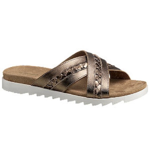 Arany színű flatform papucs