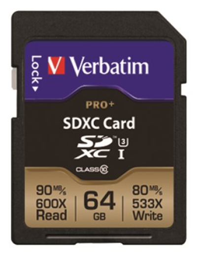 Verbatim 64GB SDXC CL10 UHS-I PRO+ memóriakártya