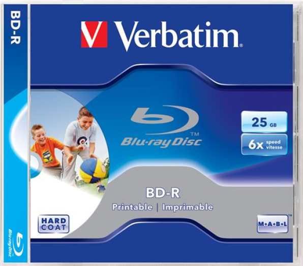 Verbatim BD-R BluRay lemez nyomtatható6x normál tok 25GB