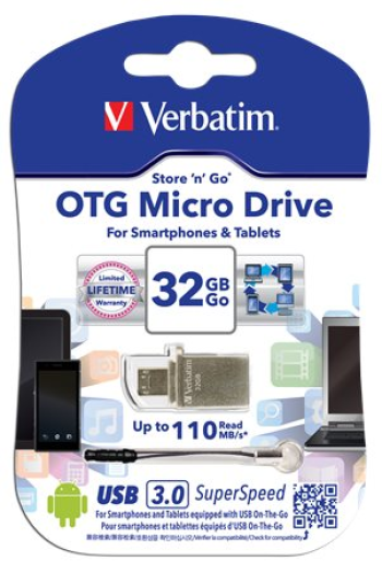 Pendrive 32GB Verbatim Micro USB 3.0 + micro usb adapter