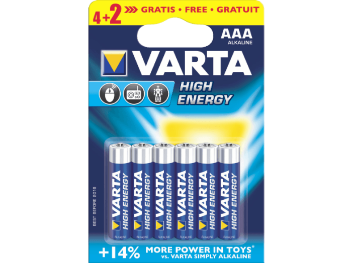 High Energy alkáli mangán mikroceruza elem (6xAAA)