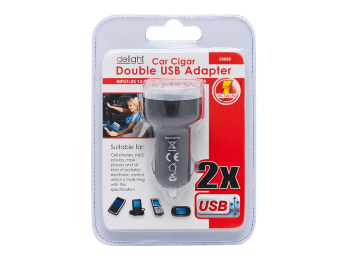 55028 2XUSB szivargyújtó adapter