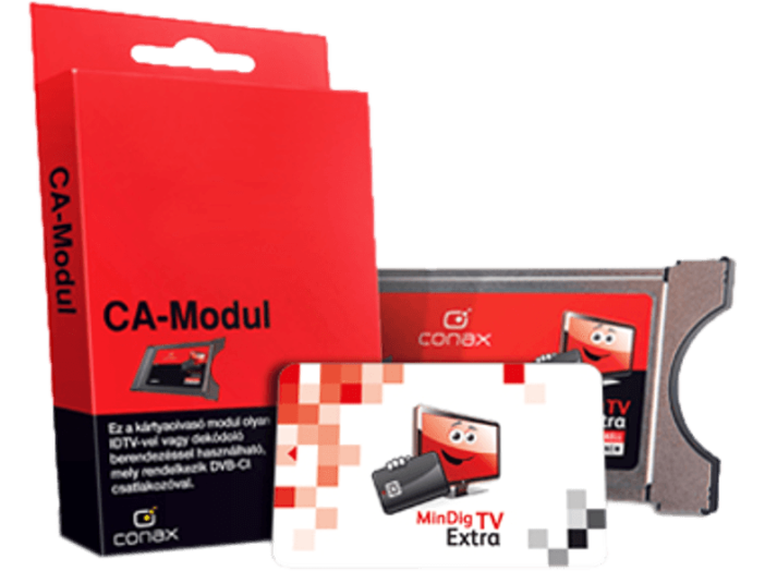 Conax modul 12 havi előre kifizetett MinDig TV Extra Alap kártyával