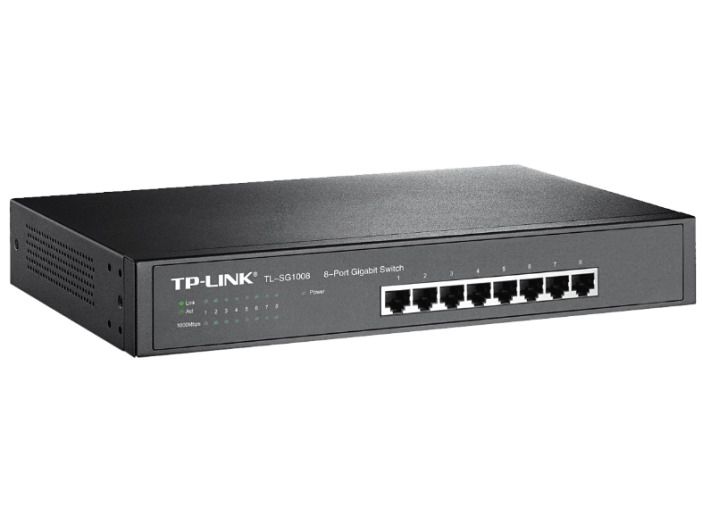 TL-SG1008 8 portos gigabit switch fémházas, rackelhető