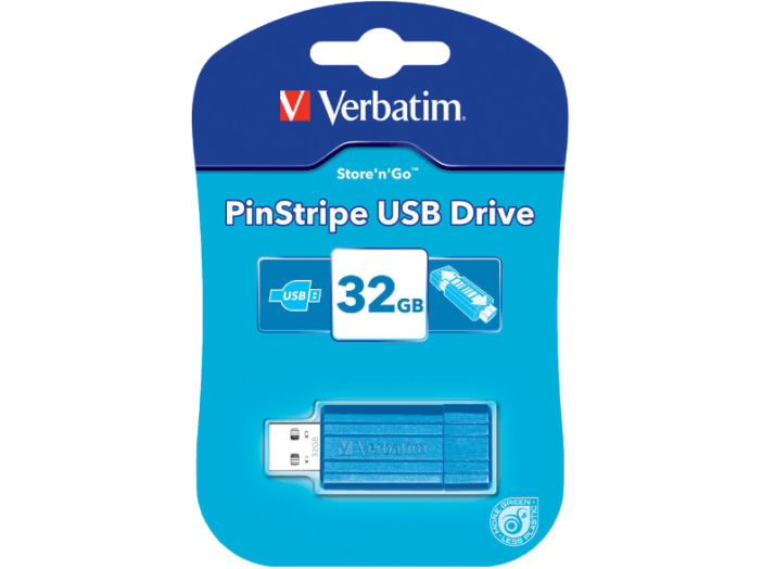 Pin Stripe 32 GB USB 2.0 pendrive karibikék