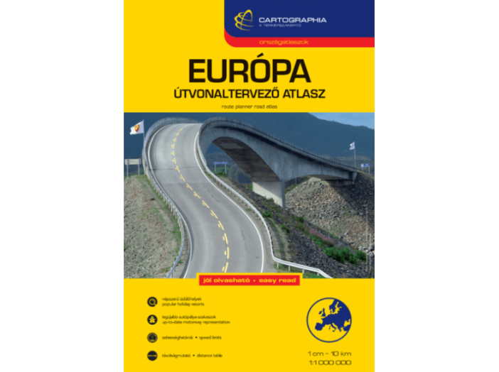 Európa útvonaltervező atlasz, 1:1000000