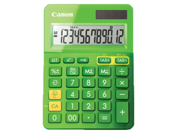 LS-123K számológép, metálfényű zöld