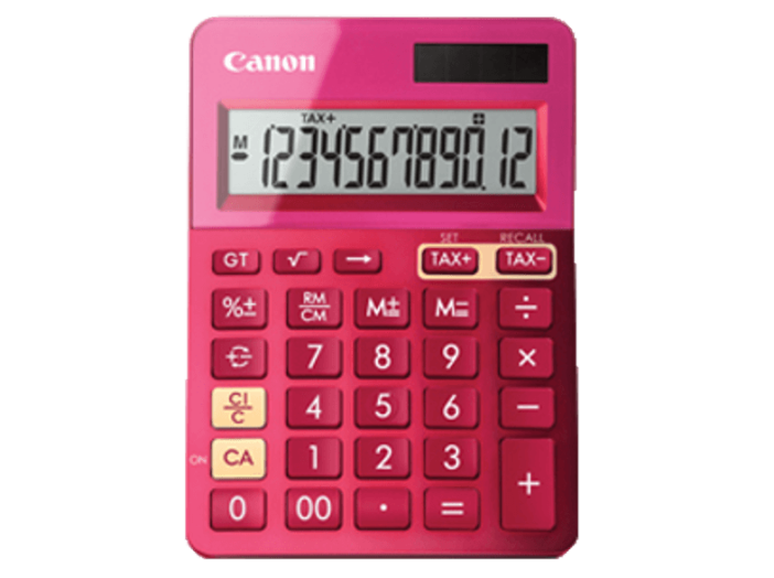 LS-123K számológép, metálfényű pink