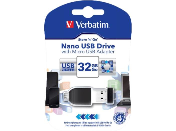 Nano 32 GB USB 2.0 pendrive + microUSB adapter