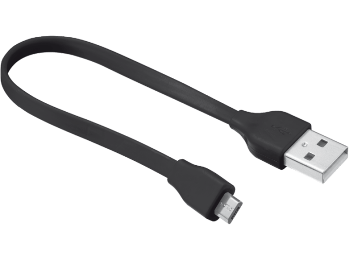 Flat micro-USB fekete töltő/adatkábel 20cm (20139)