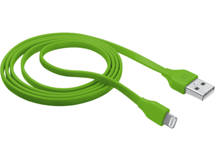 Flat Lightning zöld töltő/adatkábel 1m (20130)