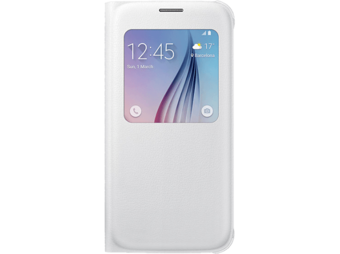 GALAXY S6 bőr s-view fehér