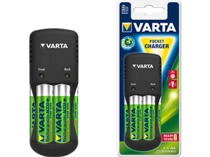 Pocket akkutöltő 4x2100mAh akkumulátorral
