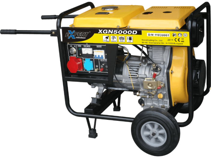 XGN5000D 3 fázisú dízelmotoros áramfejlesztő 5000W