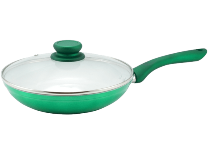 15466 Kerámiabevonatos indukciós serpenyő, üveg fedővel, 28 cm