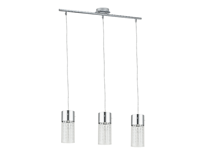 6447 Waterfall, függeszték, E14 3x MAX 40W, króm/ áttetsző