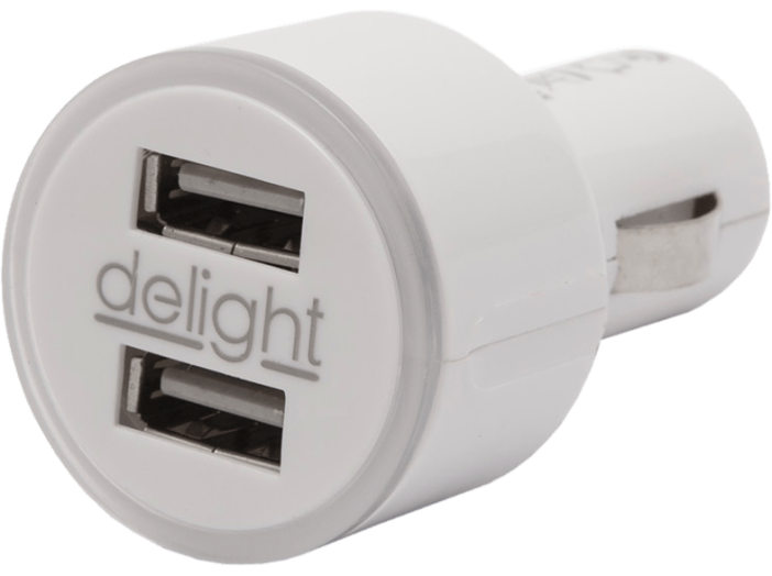 55028WH Autós szivargyújtó adapter 2 USB aljzattal, fehér
