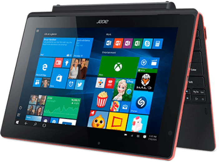 Aspire Switch 10 E piros 2in1 eszköz NT.G0QEU.003 (10,1"/Atom/2GB/500+64GB/Windows 10)