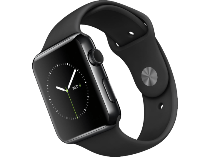 Watch 42 mm-es, rozsdamentes acélból készült asztrofekete tok fekete sportszíjjal (mlc82hc/a)