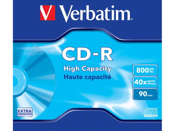 CD-R lemez 800 MB 90 perc 40x, normál tok Extra Protection