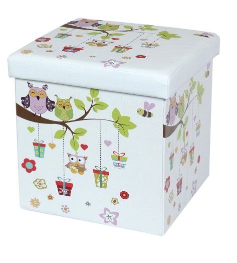 Design tárolós ülőke 38x38 cm Baglyos