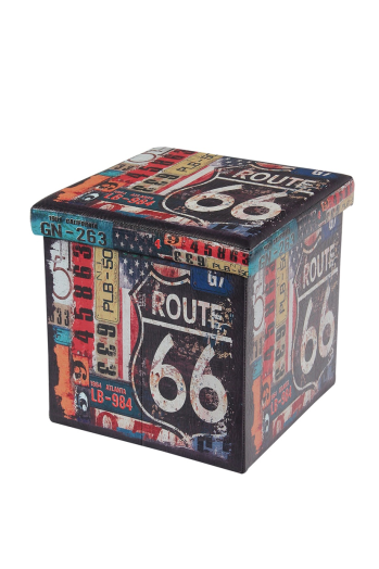 Design tárolós ülőke 38x38 cm Route 66