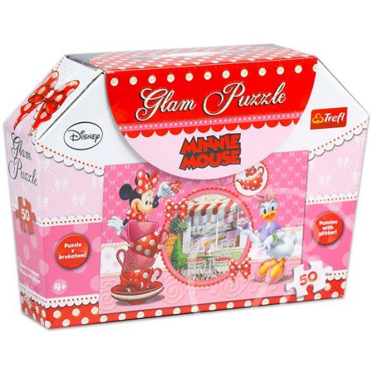 Minnie egér: csillámos puzzle - 50 db