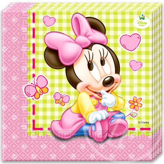 Minnie Egér bébi szalvéta - 20 darabos, rózsaszín