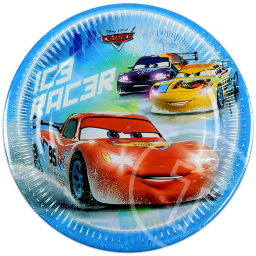 Verdák: Ice Racer papírtányér - 23 cm, 8 db