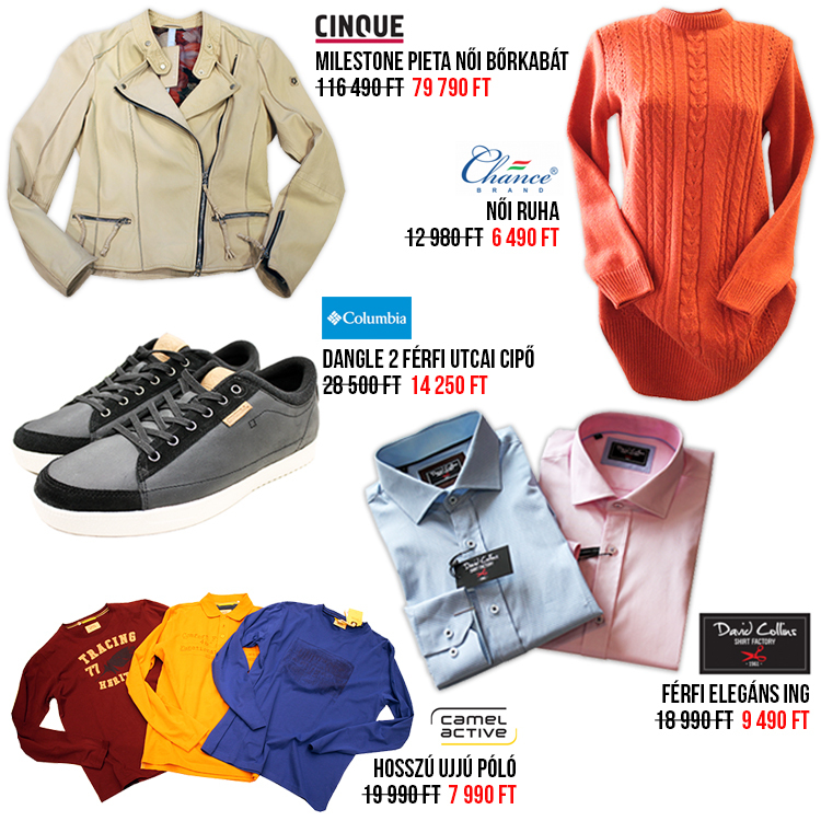 Premier Outlet termékek, lookbook, termék árak