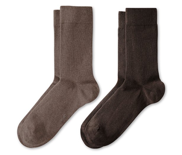 2 pár férfi pamutos zokni szettben, barna