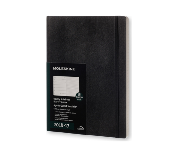 Moleskine 18havi határidőnapló Pocket heti puhafedél fekete