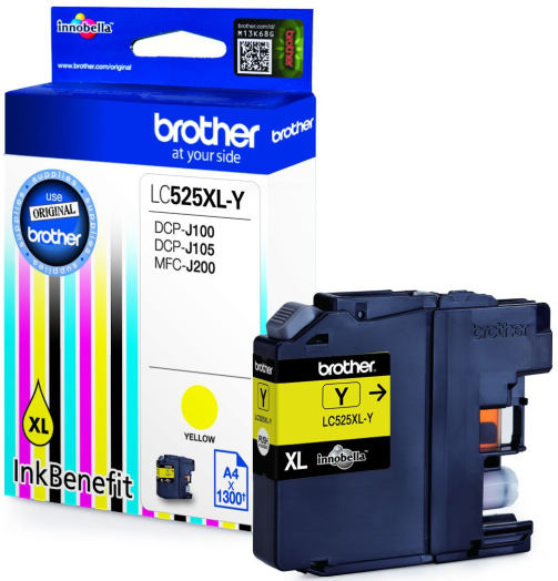 Brother LC525XLY tintapatron DCP-J100/J105 nyomtatóhoz,sár.