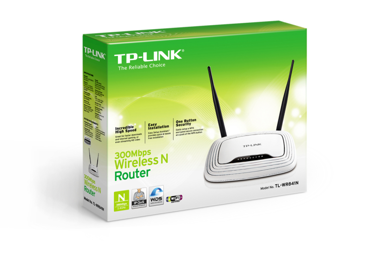 TP-Link TL-WR841N wifi router 300 Mbps N, 4 portos, 2 ant.