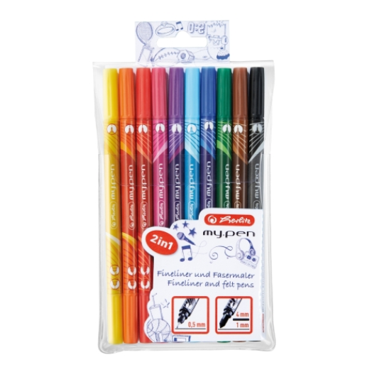 Herlitz My Pen kétvégű filctoll készlet 10 színű