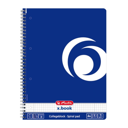 Herlitz ColorBlocking A4 spirálfüzet 80lap kockás
