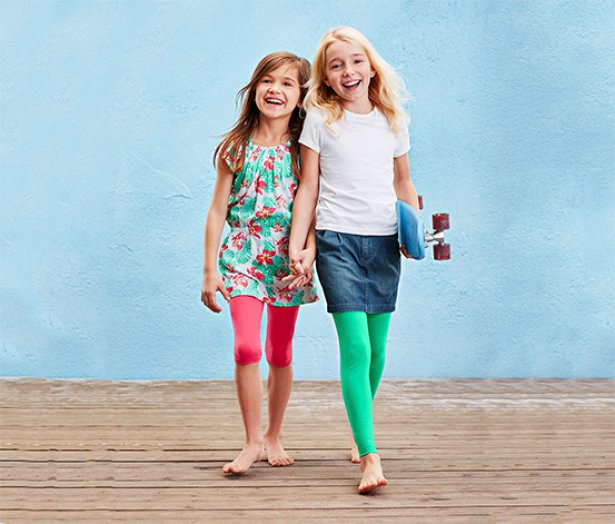 2 lányka leggings szettben, pink-zöld