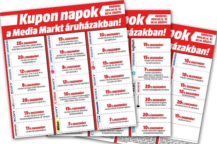 Media Markt Kupon napok május 12-14. között!