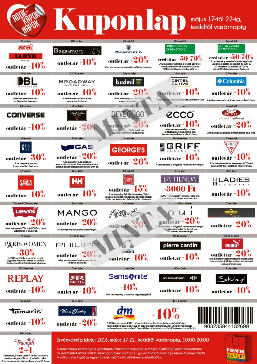 Premier Outlet Kuponok