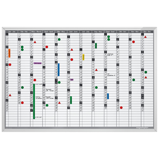 Magnetoplan éves-szervezőtábla 900x600mm 12hó